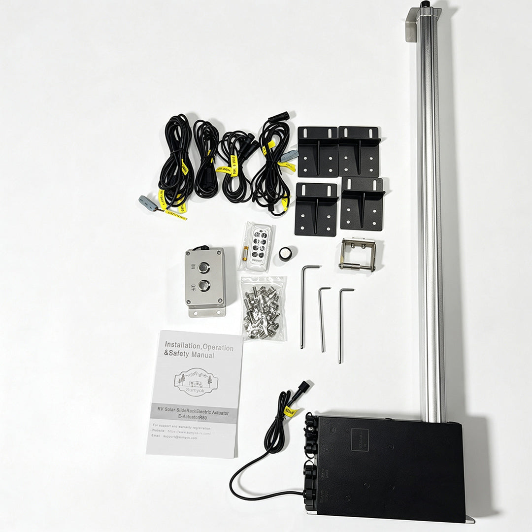 SUMYOK Electric RV Solar Slide Rack E-SlideR80 | For 150-250W Solar Panels