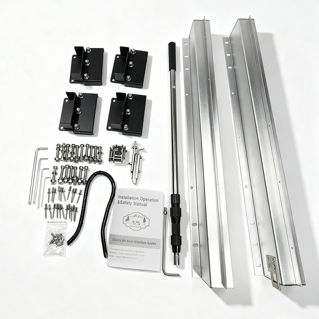 SUMYOK Electric RV Solar SlideRack System E-SlideR1150 | For 300W–600W Solar Panels